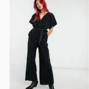 Paris Atlier & Other Stories XS Elegant Black Ribbed Jumpsuit